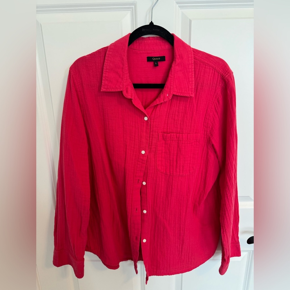 Quince 100% Organic Cotton Gauze Long Sleeve Shirt